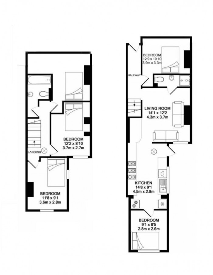 Floorplan for 5 Bed Student Home - 22 Salisbury Road