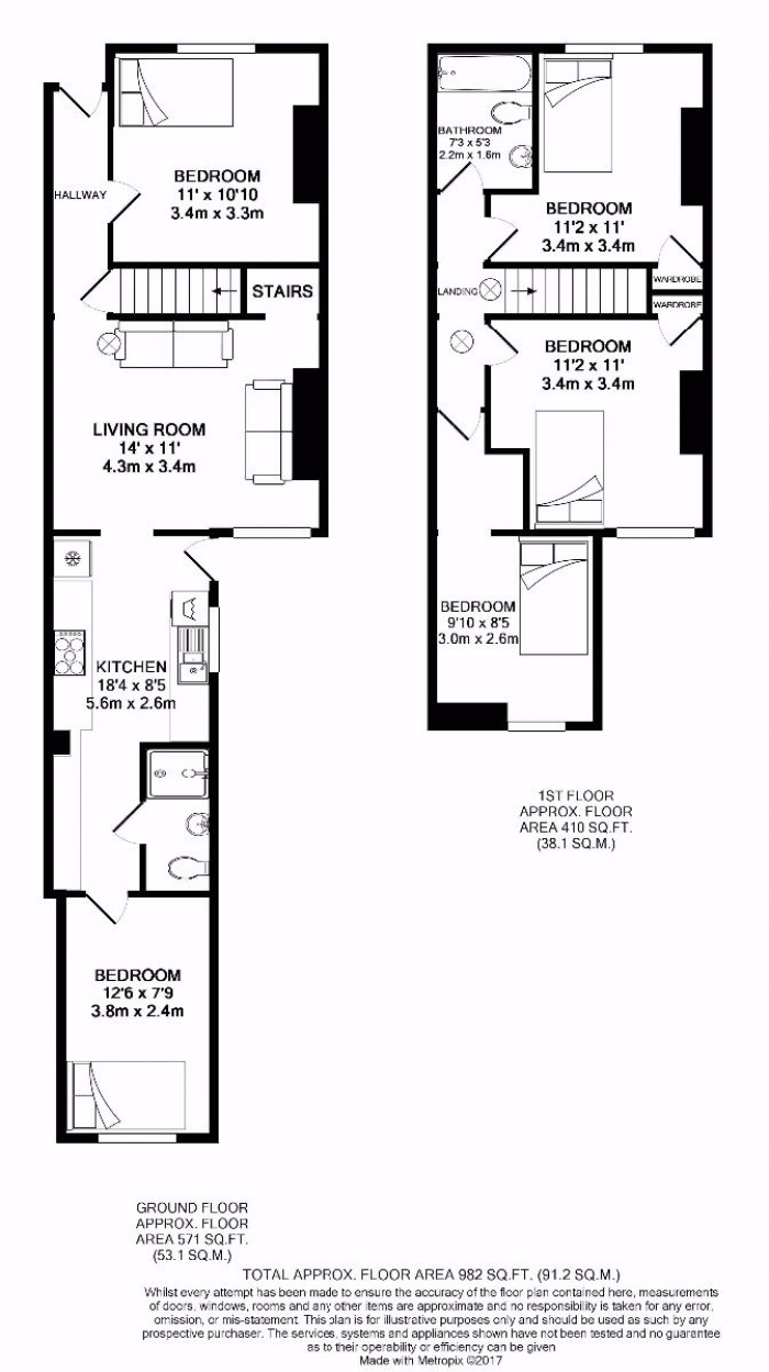 Floorplan for 5 Bed Student Home - 31 Lancaster Road