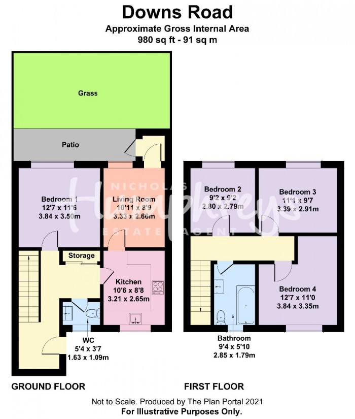 Floorplan for 4 Bed Student Home - 29 Downs Road