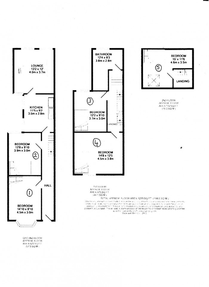 Floorplan for 5 Bed Student Home - 2 Tudor Road, Canterbury
