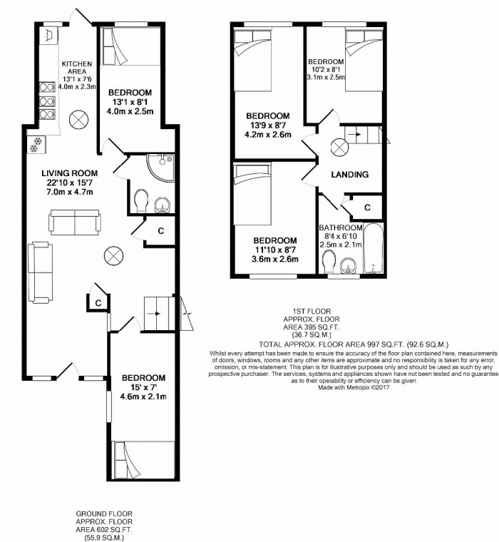 Floorplan for 5 Bed Student Home - 31 Somner Close