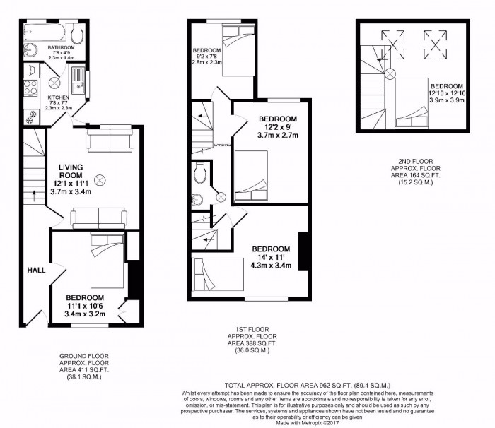 Floorplan for 5 Bed House - 23 Tudor Road