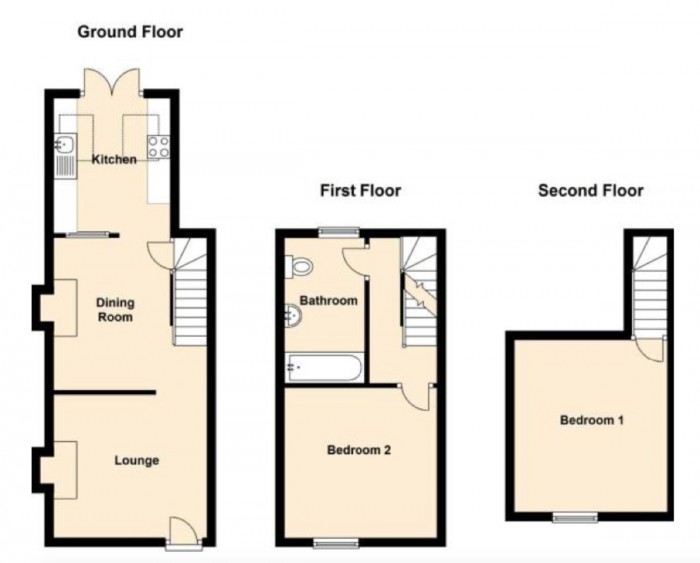 Floorplan for Cross Street, Canterbury